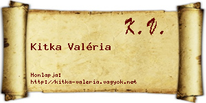 Kitka Valéria névjegykártya